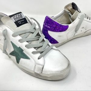 Golden Goose Superstar Women Glitter Sneakers White Leather EU 38 US 8
